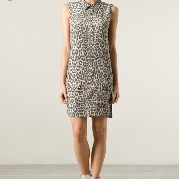 Equipment Dresses & Skirts - Equipment Femme Silk Lucinda Leopard Dress Sleeveless Button Front XS